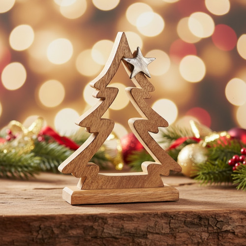 Albero natale legno con - in,