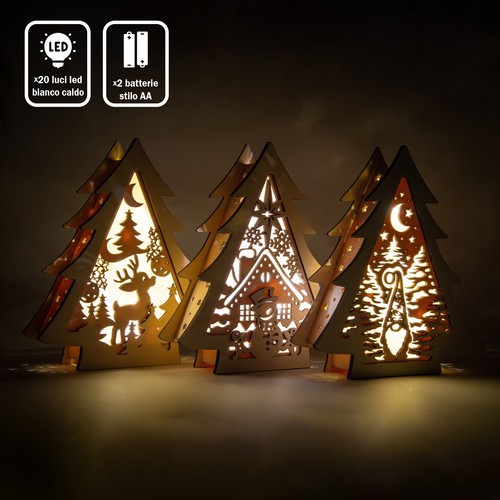 Albero luminoso led legno - in,