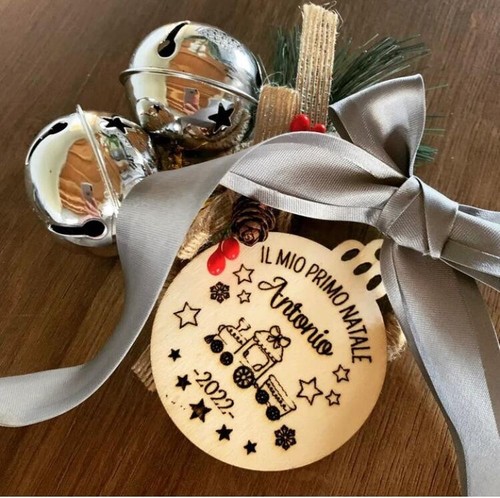 Pallina legno albero natale - albero,
